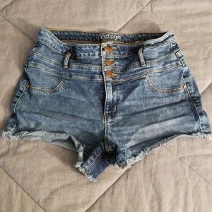 High waisted jean shorts
